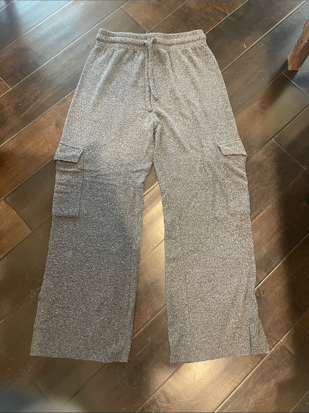 LNA Gray Speckled Cargo Track Pants